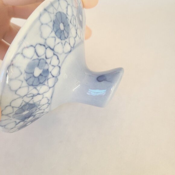 VTG Chinese Porcelain Pumpkin Jar Extra Large Blue & White Chinoiserie 25 Cm - Picture 5 of 13